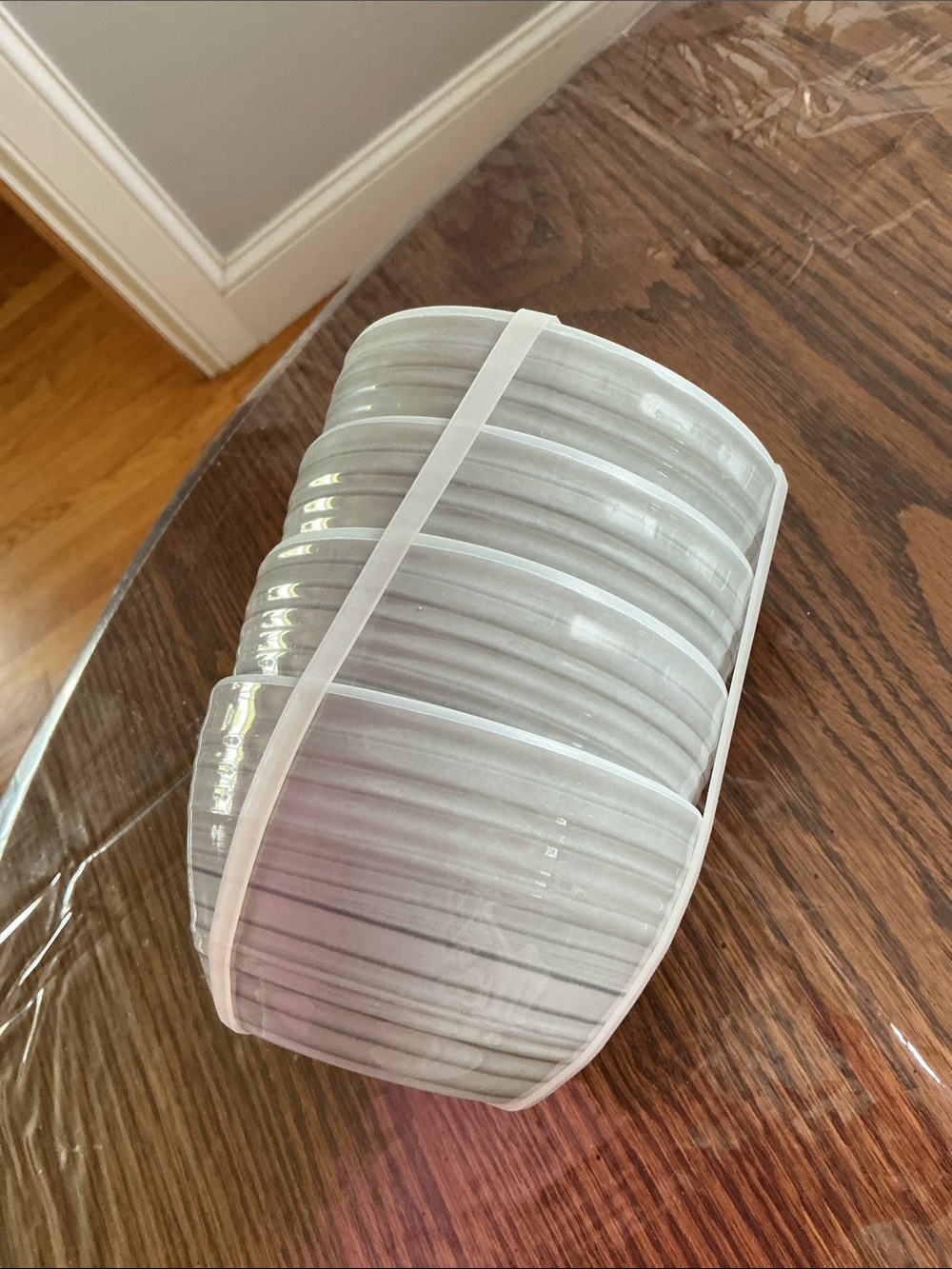 Tommy Bahama Light Gray Stackable Stoneware Bowls